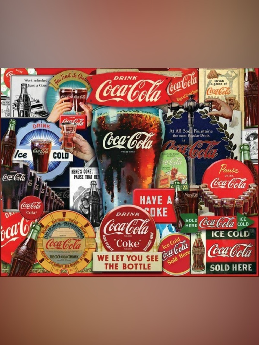 Coca-Cola Decades Of Tradition 2000 Piece Jigsaw Puzzle 2010 Springbok